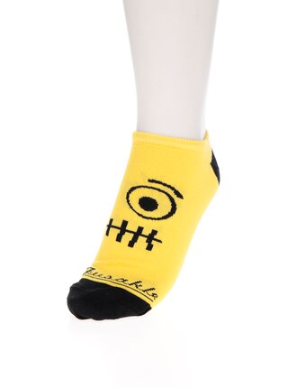 Čierno-žlté unisex členkové ponožky Fusakle Strašiak
