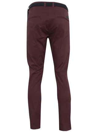 Vínové chino kalhoty Selected Homme Yard