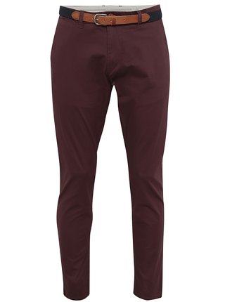Vínové chino nohavice Selected Homme Yard