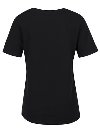 Čierne tričko s krátkym rukávom a výšivkou VERO MODA Emmy