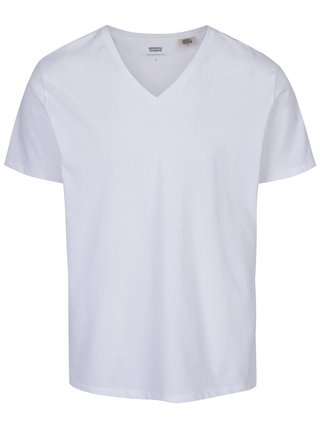 Súprava dvoch bielych basic tričiek s véčkovým výstrihom Levi's® 