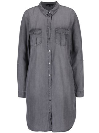 Sivé rifľové košeľové šaty VERO MODA Silla 