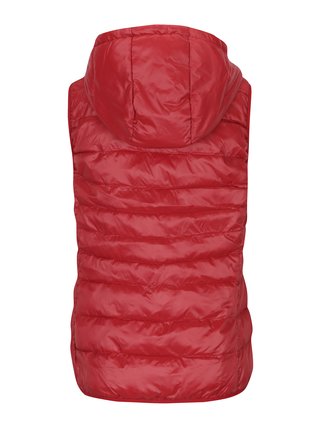 Červená prešívaná tenká vesta s kapucňou ONLY Tahoe