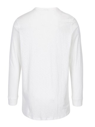 Bílé tričko s dlouhým rukávem Jack & Jones Stitch