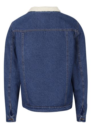 Modrá džínová bunda s umělým kožíškem ONLY & SONS Louis