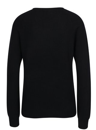 Čierny vlnený tenký sveter s prímesou kašmíru VERO MODA Douce