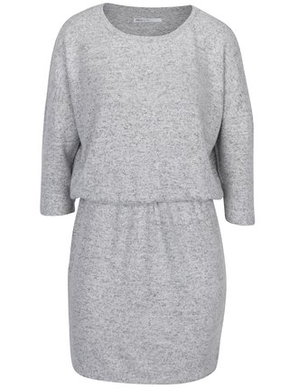 Svetlosivé melírované svetrové šaty s 3/4 rukávom ONLY Maye