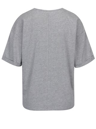 Sivé voľné melírované tričko s vyšitým nápisom ONLY Girl Boss