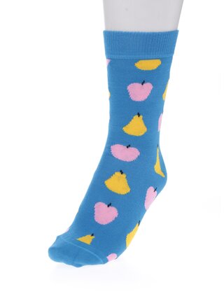 Modré dámske ponožky s motívom ovocia Happy Socks Fruit