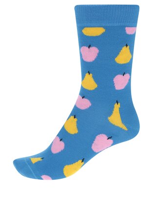 Modré dámske ponožky s motívom ovocia Happy Socks Fruit