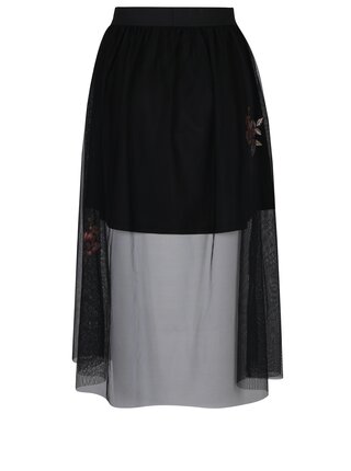 Čierna tylová sukňa s nášivkami ONLY Mary