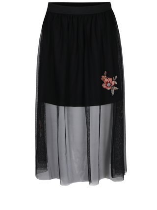 Čierna tylová sukňa s nášivkami ONLY Mary