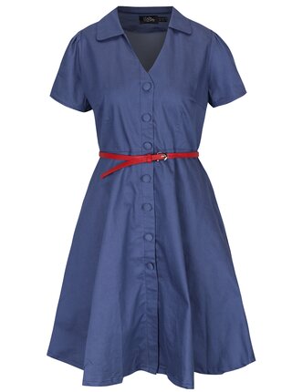 Modré šaty s krátkym rukávom Dolly & Dotty Janie