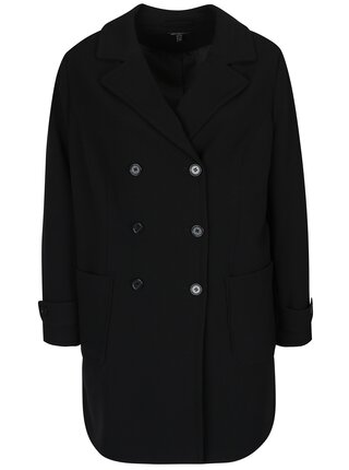 Čierny kabát s dvojradovým zapínaním Ulla Popken