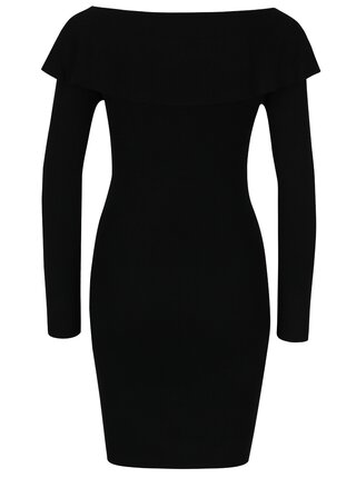Čierne svetrové šaty s lodičkovým výstrihom Haily´s Leonie 