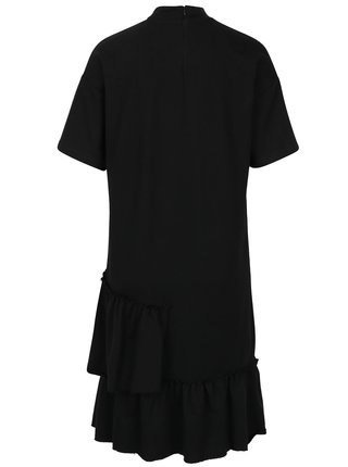 Čierne asymetrické šaty s volánmi Noisy May Haus
