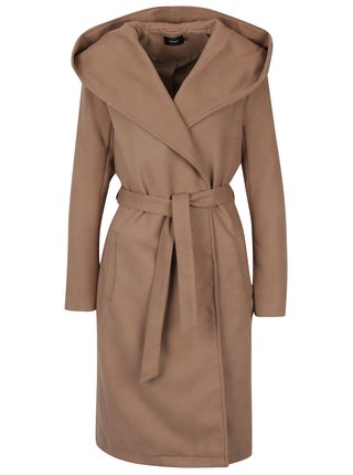 Hnedý kabát s kapucňou ONLY Phoebe
