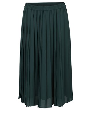Tmavozelená plisovaná midi sukňa VERO MODA Swing 