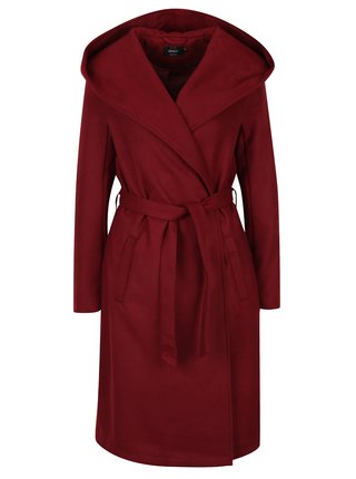 Vínový kabát s kapucňou ONLY Phoebe