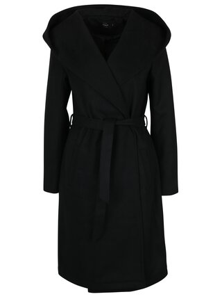 Čierny kabát s kapucňou ONLY Phoebe