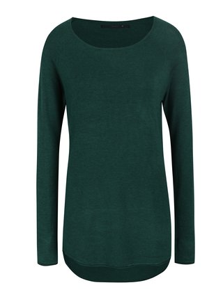 Zelený dlhý sveter s predĺženým zadným dielom ONLY Mila