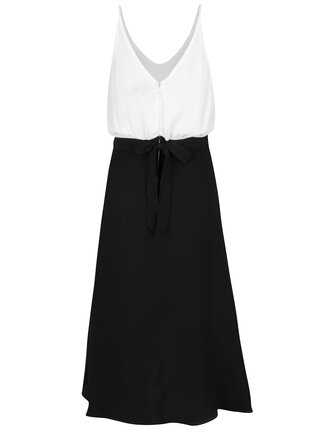 Bielo-čierne šaty s prekladanou sukňou a opaskom AX Paris