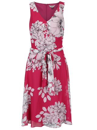 Ružové kvetované šaty so zaväzovaním Billie & Blossom
