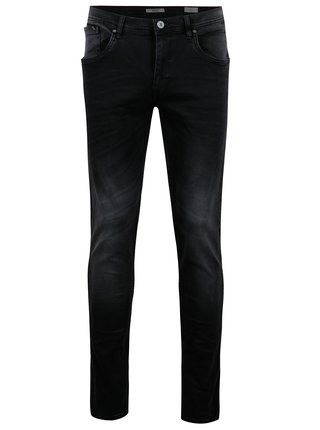 Tmavě šedé slim fit džíny s vyšisovaným efektem Blend 