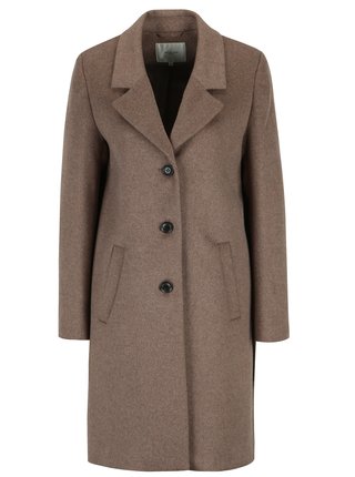 Hnedý vlnený kabát Selected Femme Sasja