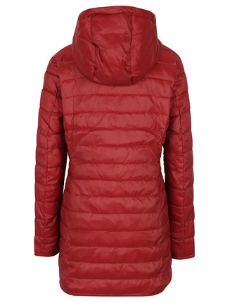 Červený prešívaný kabát s kapucňou ONLY Tahoe