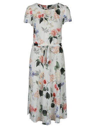 Krémové kvetované midi šaty Billie & Blossom