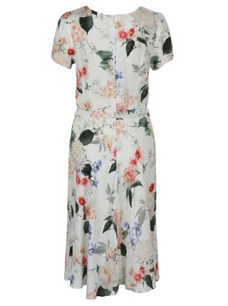 Krémové kvetované midi šaty Billie & Blossom