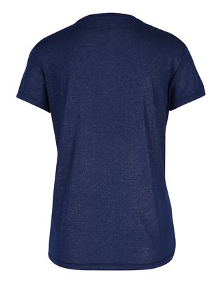 Modré tričko s trblietavým efektom a potlačou ONLY Shiny