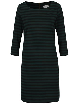 Čierno-zelené pruhované šaty s 3/4 rukávom VILA Tinny
