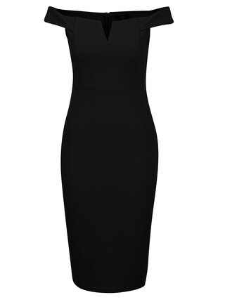 Čierne puzdrové šaty s odhalenými ramenami AX Paris