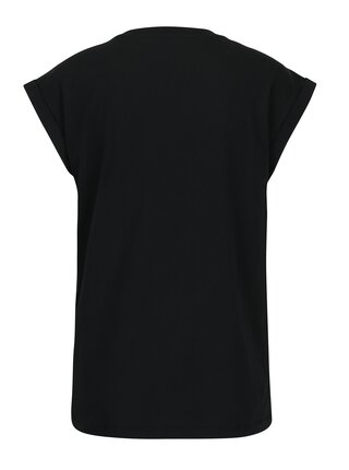 Čierne dámske tričko so vzorovanou potlačou adidas Originals 