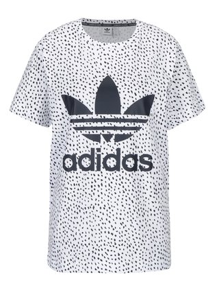 Biele dámske vzorované tričko s potlačou adidas Originals