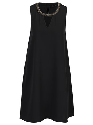 Čierne šaty s korálkovou aplikáciou VERO MODA June Bead