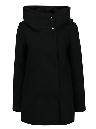 Čierny kabát s prímesou vlny VERO MODA