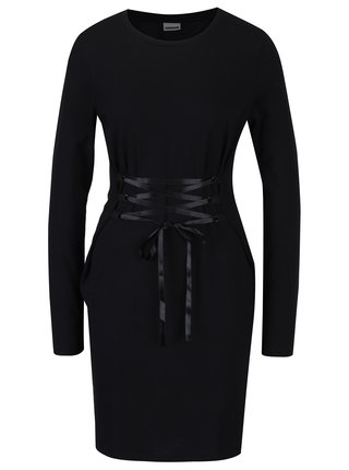 Čierne šaty s ozdobným šnurovaním Noisy May Philippa