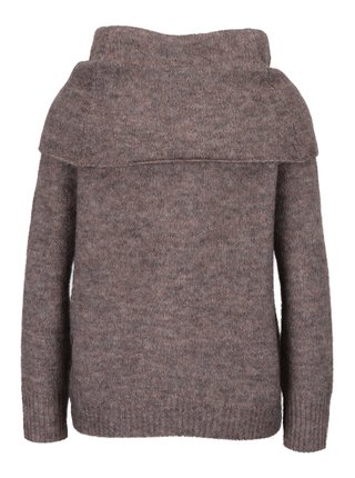 Hnedý oversize sveter s prímesou vlny ONLY Bergen