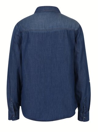 Tmavomodrá dámska rifľová košeľa M&Co