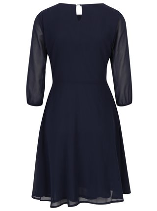 Tmavomodré šaty s ozdobnými detailmi Mela London