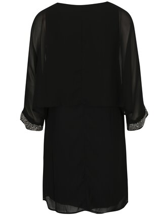 Čierne šaty s ozdobnými detailmi Mela London 