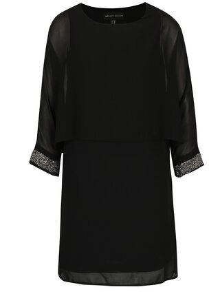 Čierne šaty s ozdobnými detailmi Mela London 
