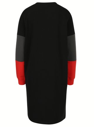 Čierne mikinové šaty s prekladanou prednou časťou Noisy May Winner