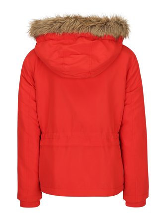 Červená bunda s kapucňou VERO MODA Agnes