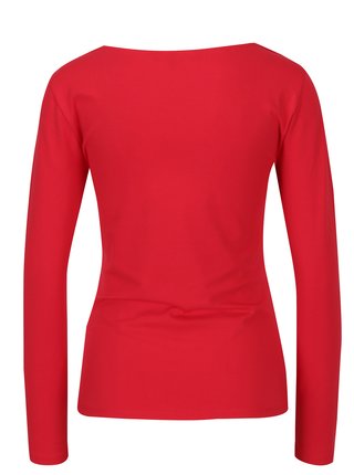 Červené tričko s tvarovaným dekoltom VERO MODA Holly