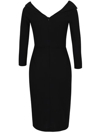 Čierne puzdrové šaty s uzlom v dekolte ZOOT