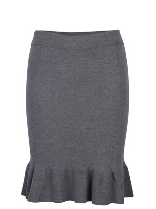 Sivá svetrová sukňa s volánom VILA Olivina